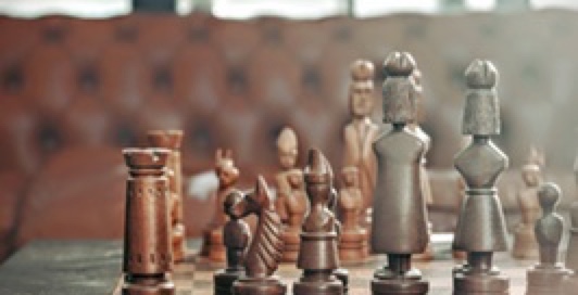 a photo of chess pieces to represent business courses