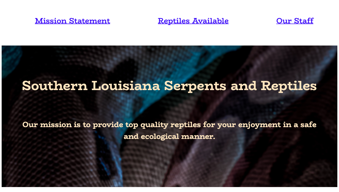 Screenshot of Southern Louisiana Serpents Homepage